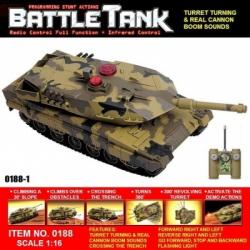 Танк р/у "Battle Tank" 1:16 с аккумулятором 30см, поворотная башня, свет, звук